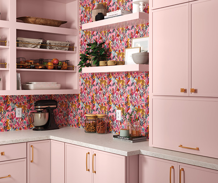 Color By Number Pink Pantry Cabinets